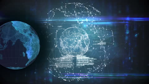 Global Data Network and Digital Interface Animation