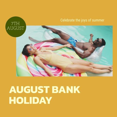 august bank holiday poolside relaxation with diverse couple - Download Free Stock Templates Pikwizard.com