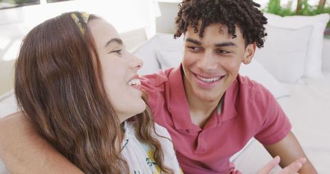 Cozy Biracial Couple Enjoying Time at Home Together - Download Free Stock Images Pikwizard.com