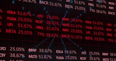 Dynamic Financial Data Display with Red Statistics on Black Background - Download Free Stock Images Pikwizard.com