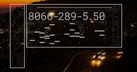 Digital Data Overlay in Urban Nightscape Tech Background - Download Free Stock Images Pikwizard.com