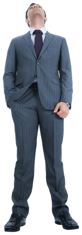 Transparent Asian Businessman Pensive Expression Isolated Background