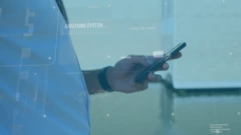 Close-Up Technology Interface With Smartphone in Hand