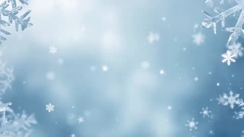 Drifting Snowflakes and Crystal Frost Animation with Soft Blue Bokeh for Holiday Scenes
