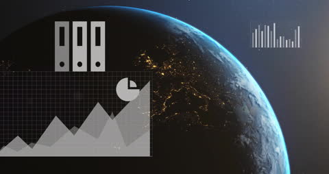 Digital Data Analytics Over Earth Background