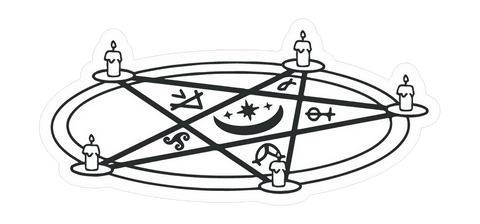 transparent pentagram with candles and occult glyphs illustration - Download Free Stock Videos Pikwizard.com