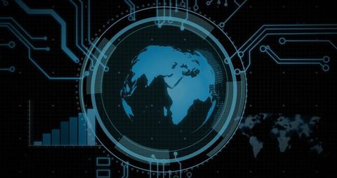 Futuristic Global Network Concept with Circuit Patterns - Download Free Stock Images Pikwizard.com