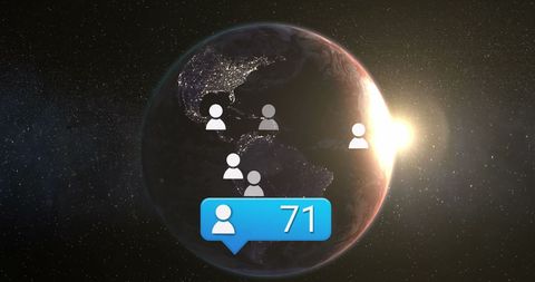 Global Social Media Network with Rising Follower Count - Download Free Stock Images Pikwizard.com