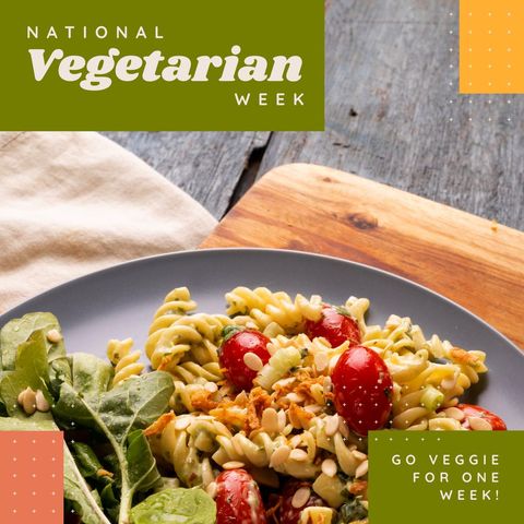 Pasta Salad with Fresh Vegetables for Vegetarian Week - Download Free Stock Templates Pikwizard.com