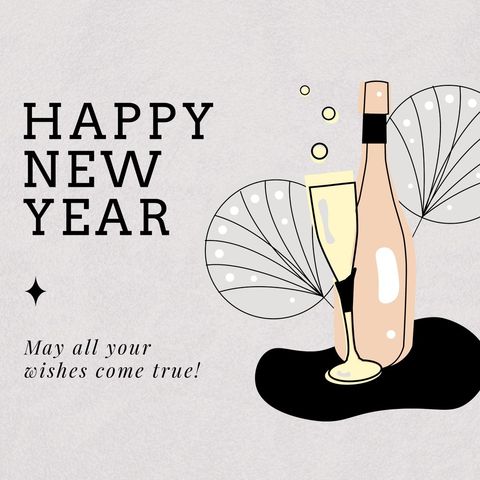 new year celebration concept with champagne and wishes - Download Free Stock Templates Pikwizard.com
