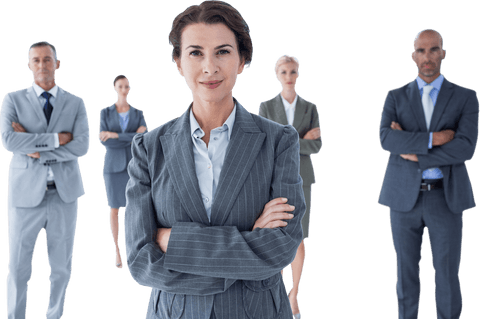 Professional Business Team with Transparent Background