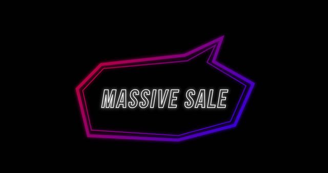 Retro Neon Massive Sale Advertisement Graphic - Download Free Stock Images Pikwizard.com