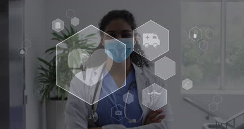 Modern Healthcare Concept with Digital Interface and Female Doctor