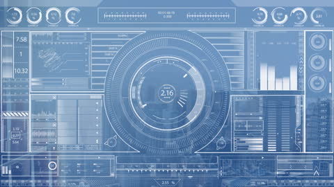 Futuristic Data Interface Over Aerial City Skyline