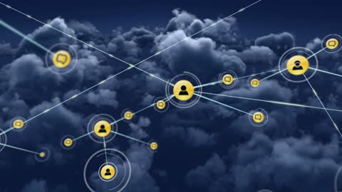 Cloud Networking Concept with Digital Node Connections