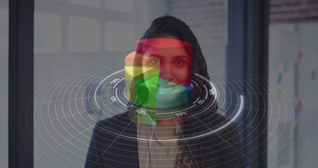 Businesswoman Analyzing Virtual Augmented Reality Data Graph - Download Free Stock Images Pikwizard.com