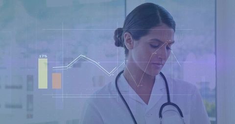 Doctor Analyzing Medical Data with Technology Insights