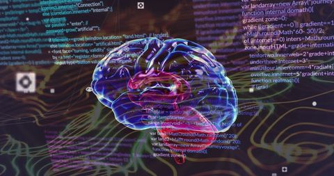 Digital Brain with Data Code Highlighting AI Networking Concepts - Download Free Stock Images Pikwizard.com