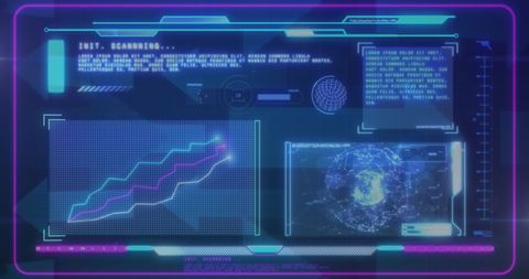Futuristic Data Processing Interface with Arrows and Graphs - Download Free Stock Images Pikwizard.com