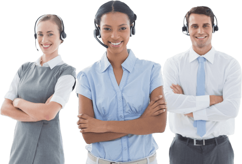 transparent group of friendly call center executives smiling - Download Free Stock Videos Pikwizard.com