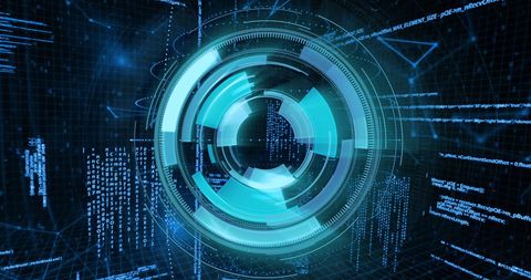 Futuristic Digital Radar with Binary Code and Programming Interface - Download Free Stock Images Pikwizard.com