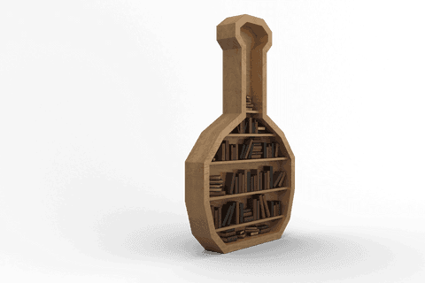 bottle-shaped shelf for books on transparent background - Download Free Stock Videos Pikwizard.com