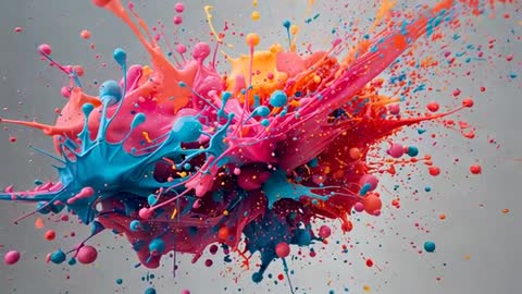 Dynamic Paint Explosion Illustrates Color Splashes in Motion