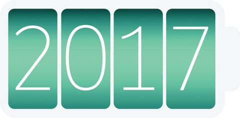 Digital 2017 illustration on transparent background celebrating new year