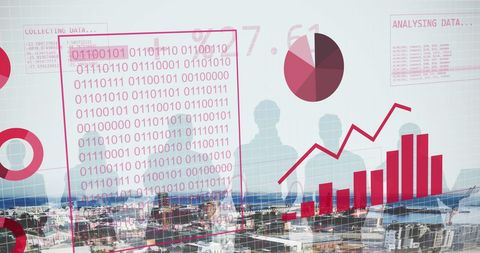 Financial Data and Analytics in Urban Overlays - Download Free Stock Images Pikwizard.com