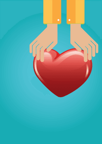 Transparent Hands Holding Heart Illustration for Valentine's Day Design
