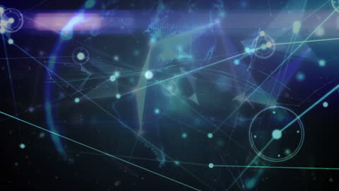 Digital Network with Globe in Abstract Cyber Space