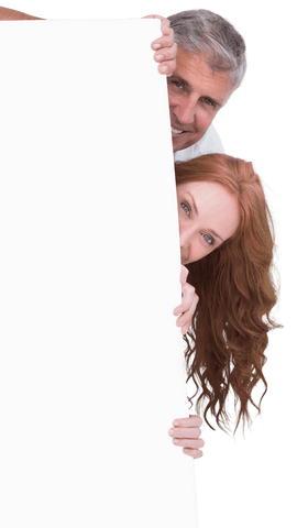 Playful Couple Scrolling Blank Poster Half Transparent Background - Download Free Stock Videos Pikwizard.com