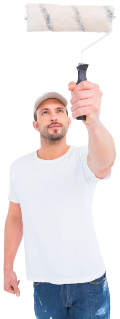 Handyman Holding Paint Roller Transparent Background - Download Free Stock Videos Pikwizard.com