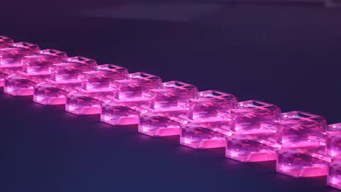 Futuristic Pink Glowing Hexagonal Lights in Abstract Arrangement