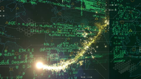 Data Processing Animation with Light Spots and Digital Interface