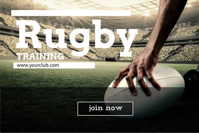 Action-Packed Rugby Training Joining Advertisement - Download Free Stock Templates Pikwizard.com