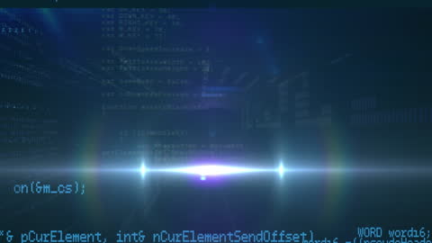 Data Processing Animation with Futuristic Light Trails