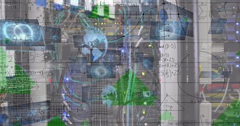 Advanced Data Processing with Mathematical Analysis in Server Room - Download Free Stock Images Pikwizard.com