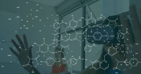 woman engaged in virtual chemistry experience - Download Free Stock Images Pikwizard.com