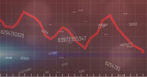 Declining Stock Market Graph with Red Trend Line - Download Free Stock Images Pikwizard.com