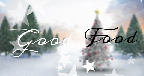 Festive Christmas Good Food Banner with Stars - Download Free Stock Images Pikwizard.com