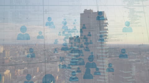 Abstract Digital Communication Codes Over Cityscape