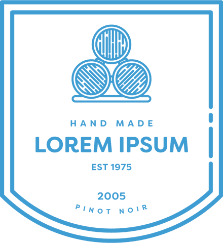 Transparent handmade badge with lorem ipsum design