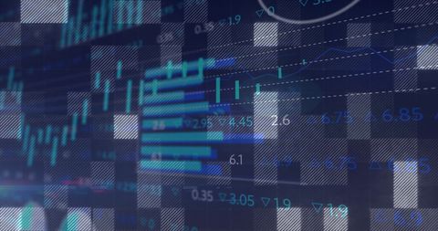 Digital Financial Data with Abstract Matrix Layer - Download Free Stock Images Pikwizard.com