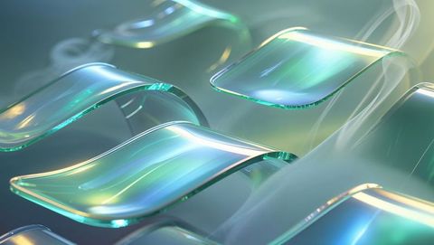 Futuristic abstract panels in misty ethereal atmosphere