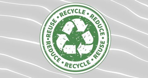 Recycling Eco Awareness Symbol on Grey Background - Download Free Stock Images Pikwizard.com