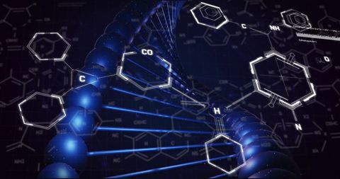 digital visualization of dna with molecular structures - Download Free Stock Images Pikwizard.com