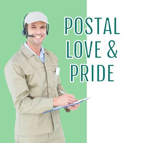 happy delivery man celebrating postal worker day - Download Free Stock Templates Pikwizard.com