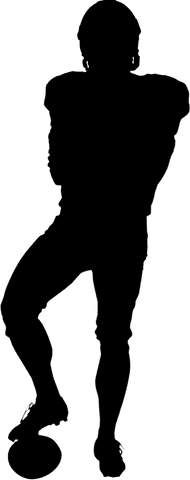 Transparent Silhouette of Football Player with Foot on Ball