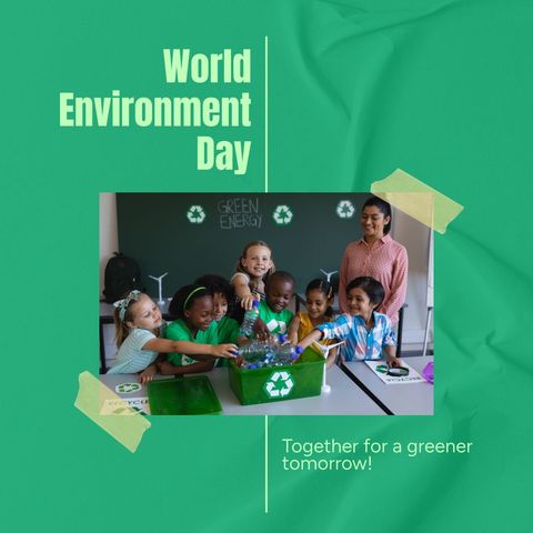 diverse students and teacher engaging in eco-friendly activities - Download Free Stock Templates Pikwizard.com